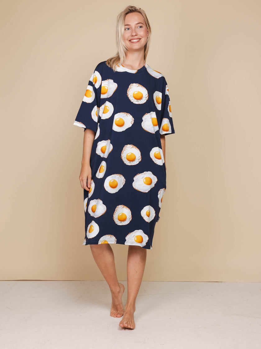 Eggs Navy Relaxed Tee Dress Dames