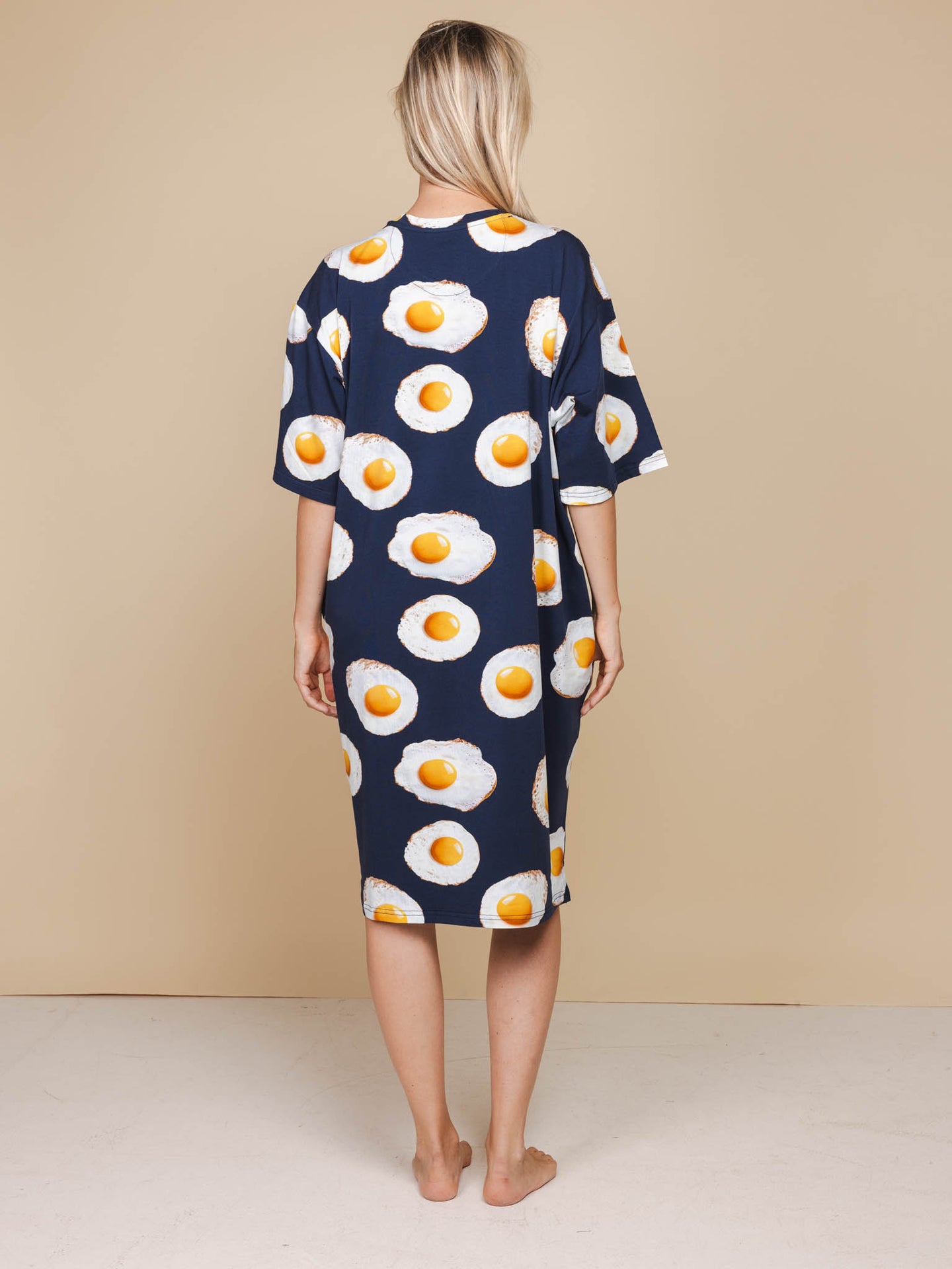 Eggs Navy Relaxed Tee Dress Dames - SNURK