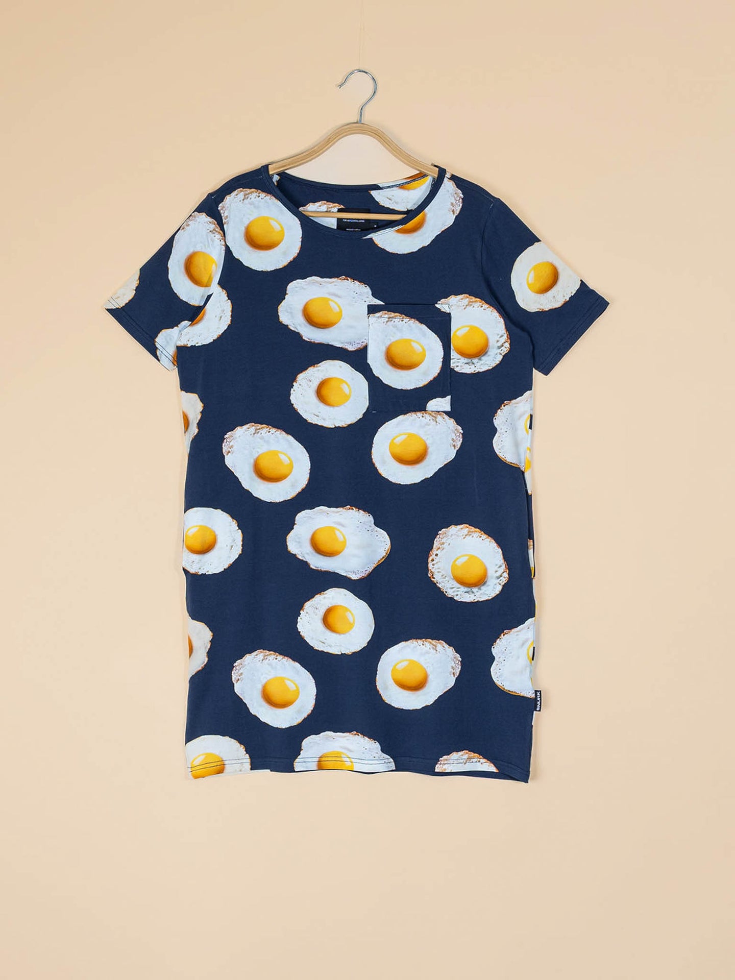 Eggs Navy T-shirt Dress Dames - SNURK
