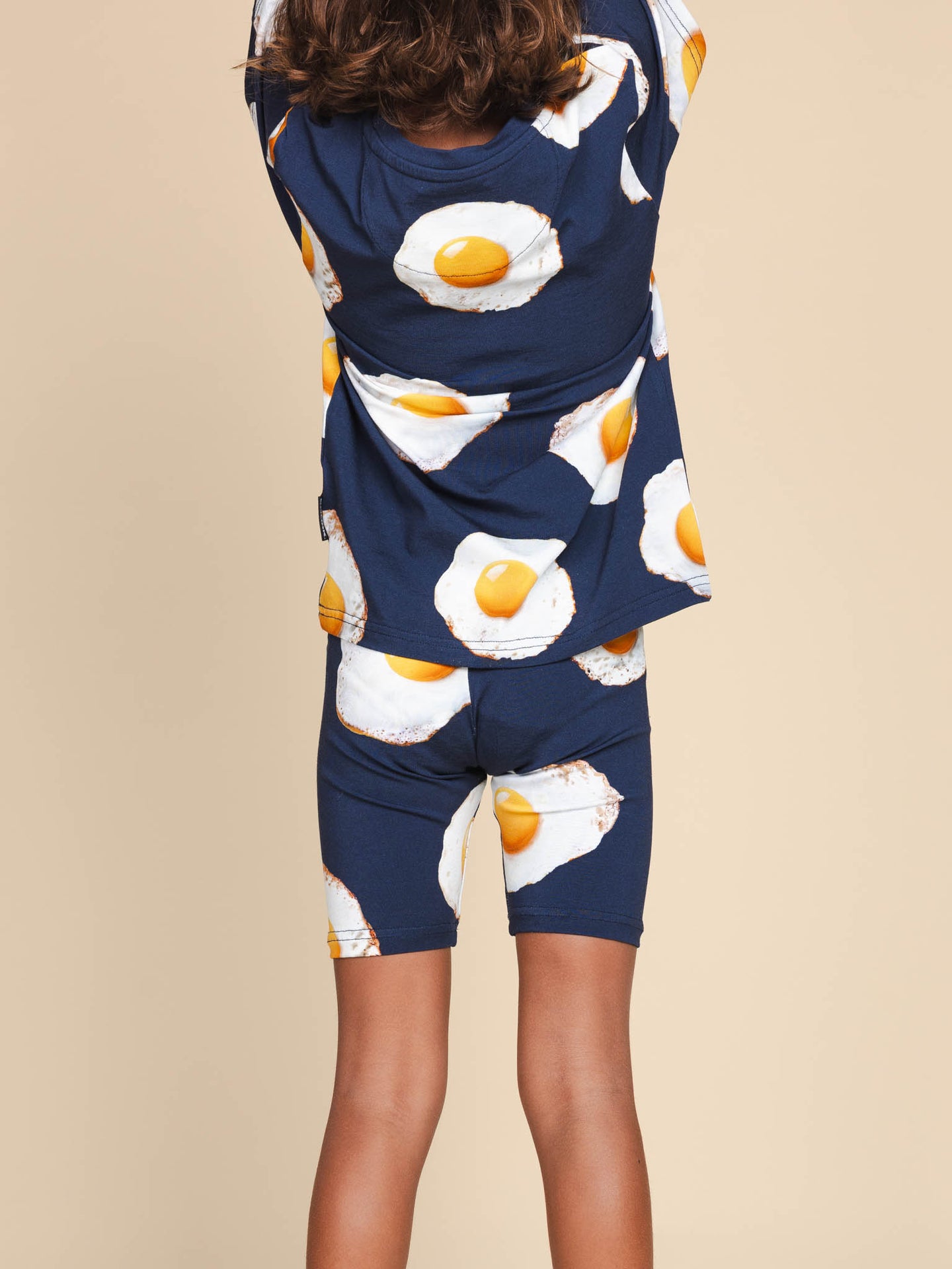 Eggs Navy T-shirt en Bikershorts set Kids - SNURK