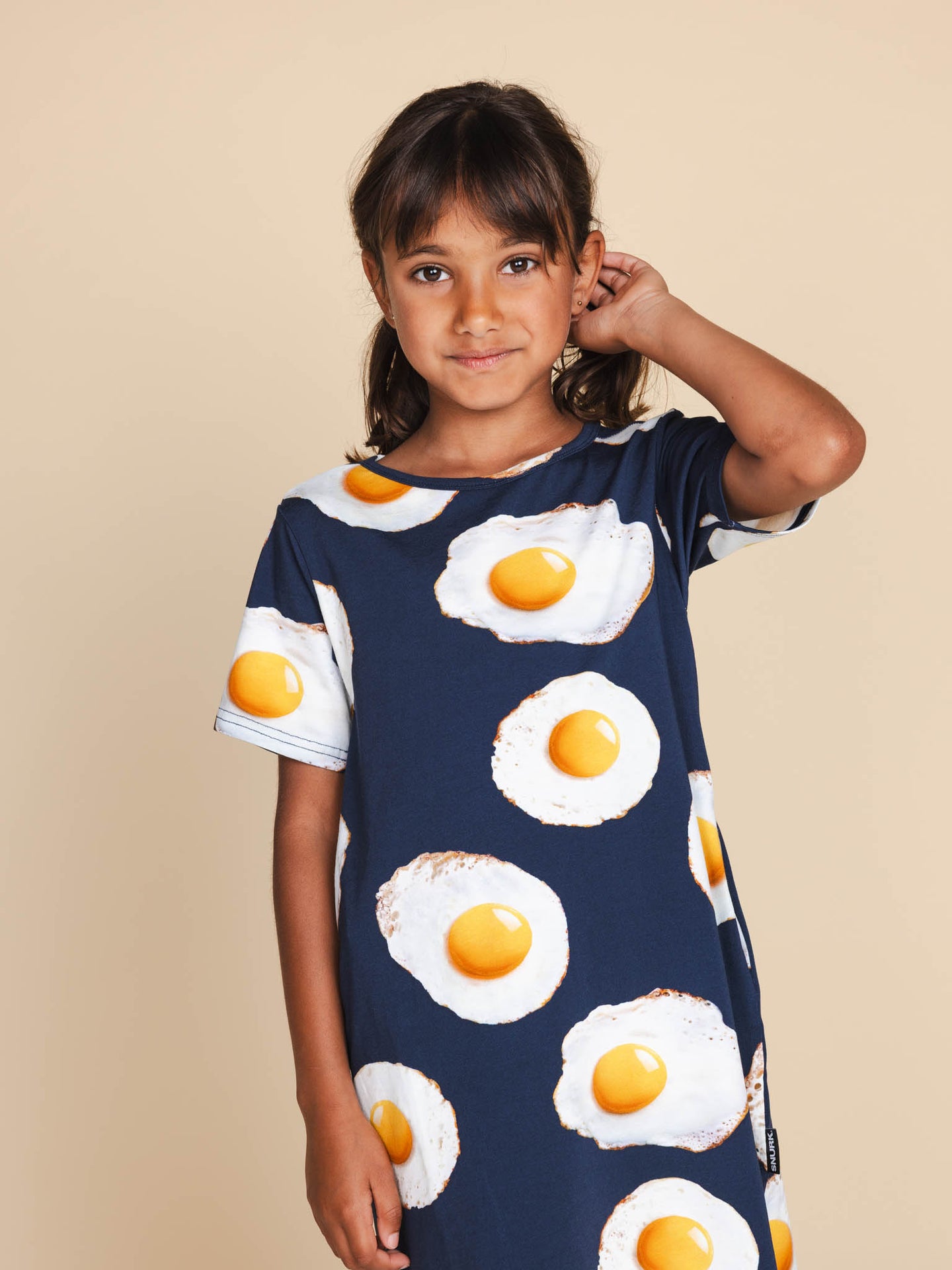 Eggs Navy T-shirt Dress Kids - SNURK