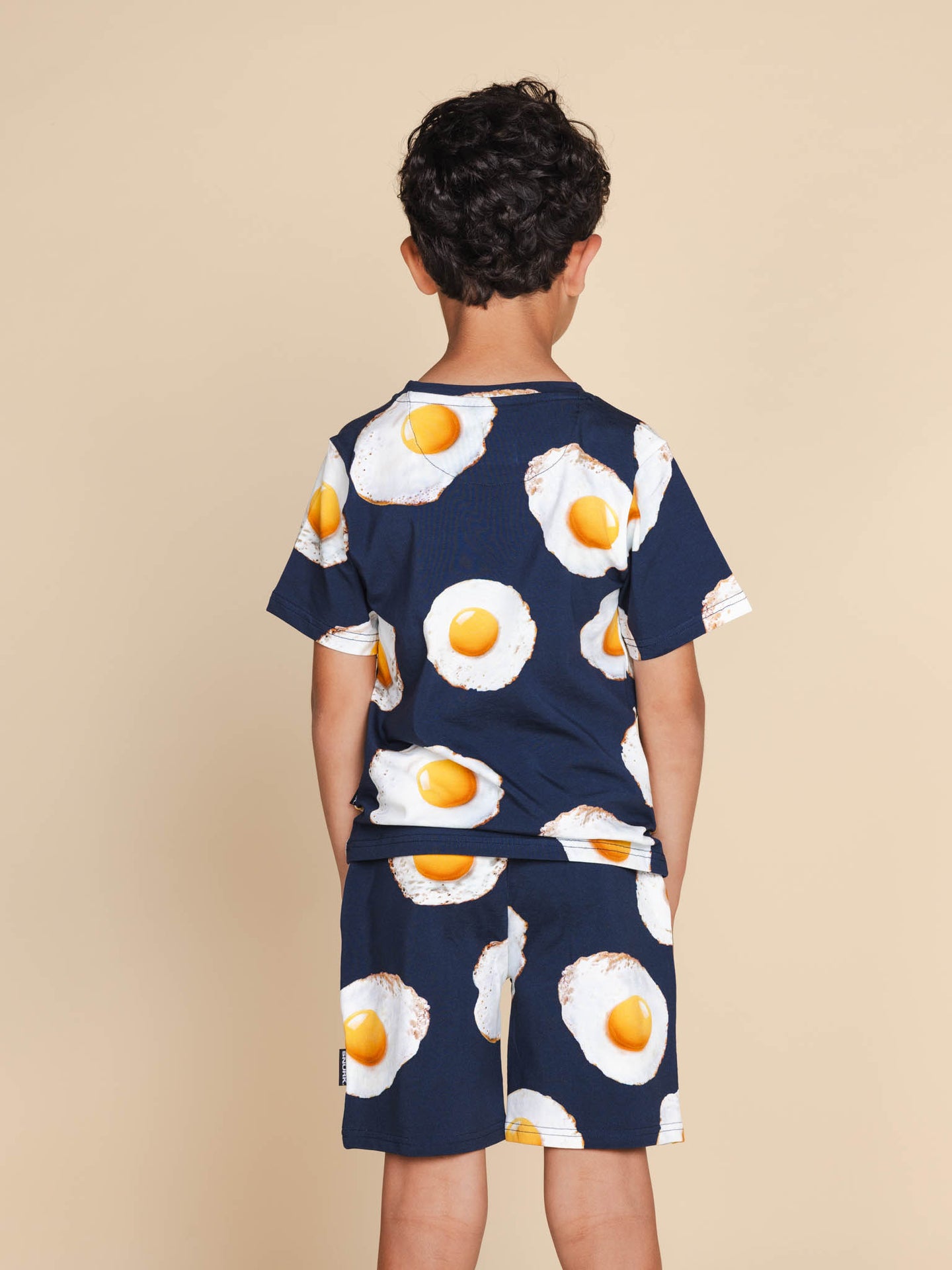 Eggs Navy T-shirt en Shorts set Kids - SNURK