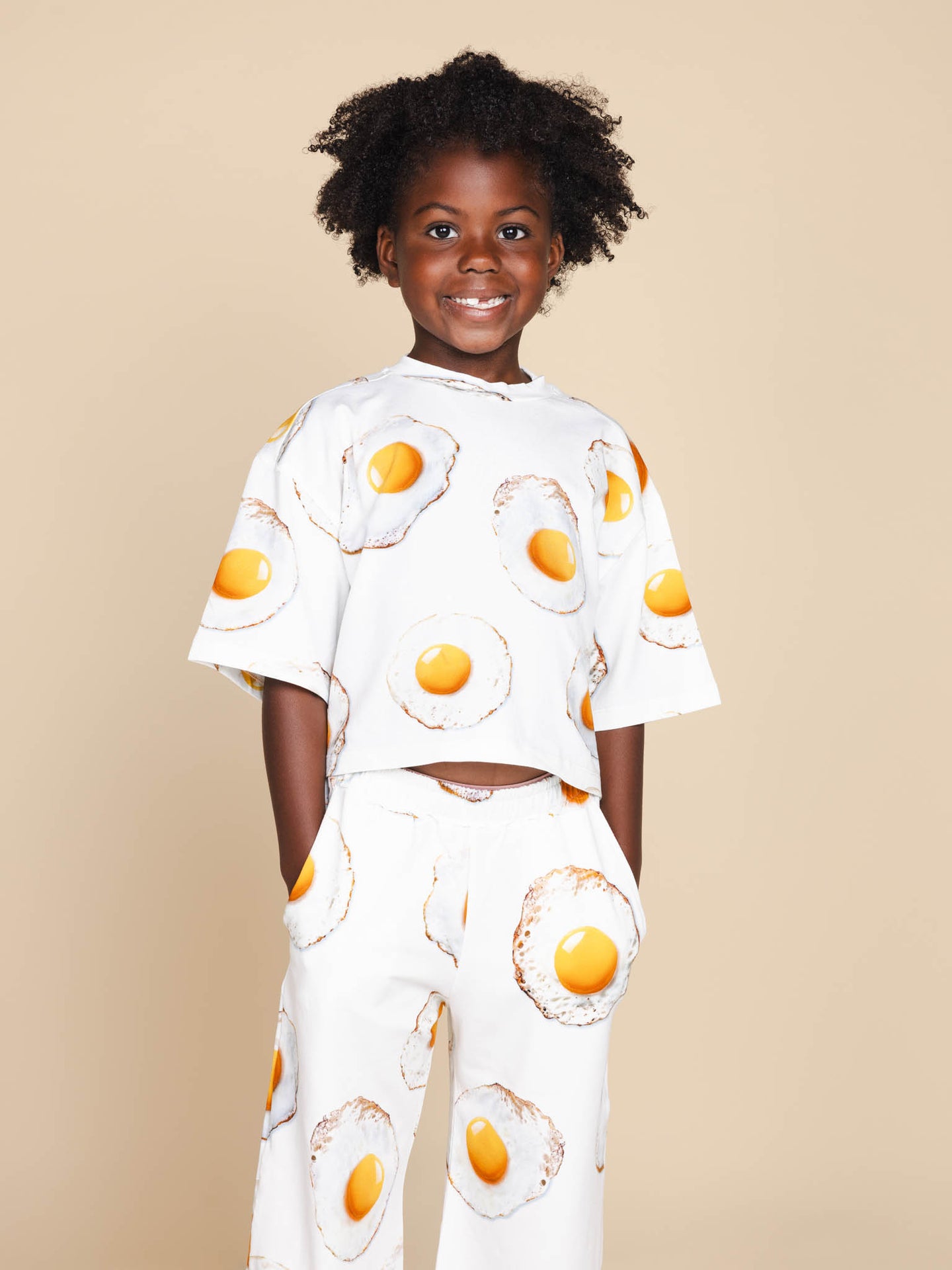 Eggs White Cropped T-Shirt Kids