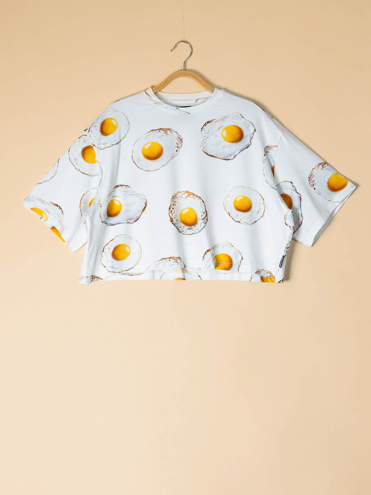 Eggs White Cropped T-Shirt Dames - SNURK