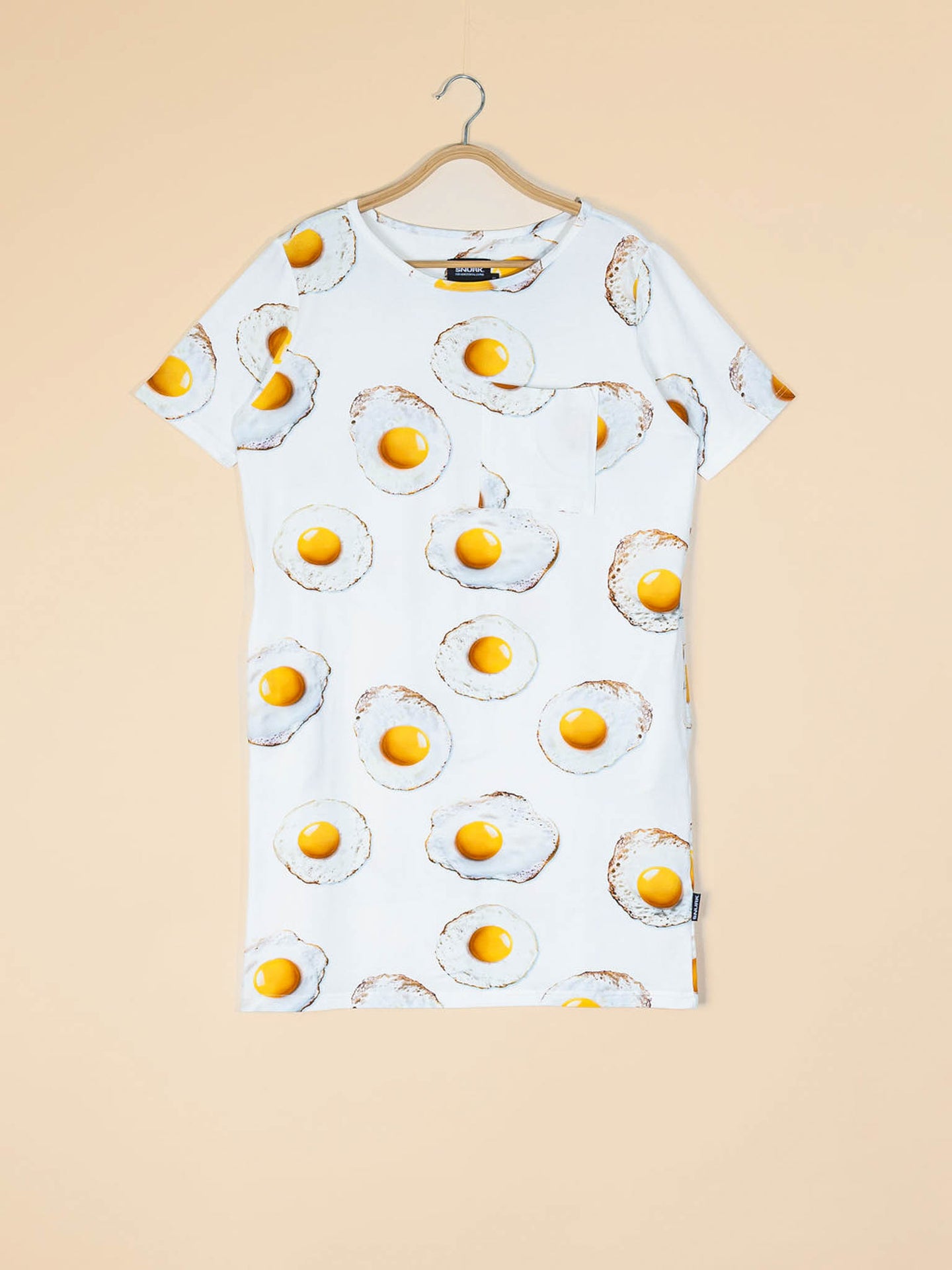 Eggs White T-shirt Dress Dames - SNURK