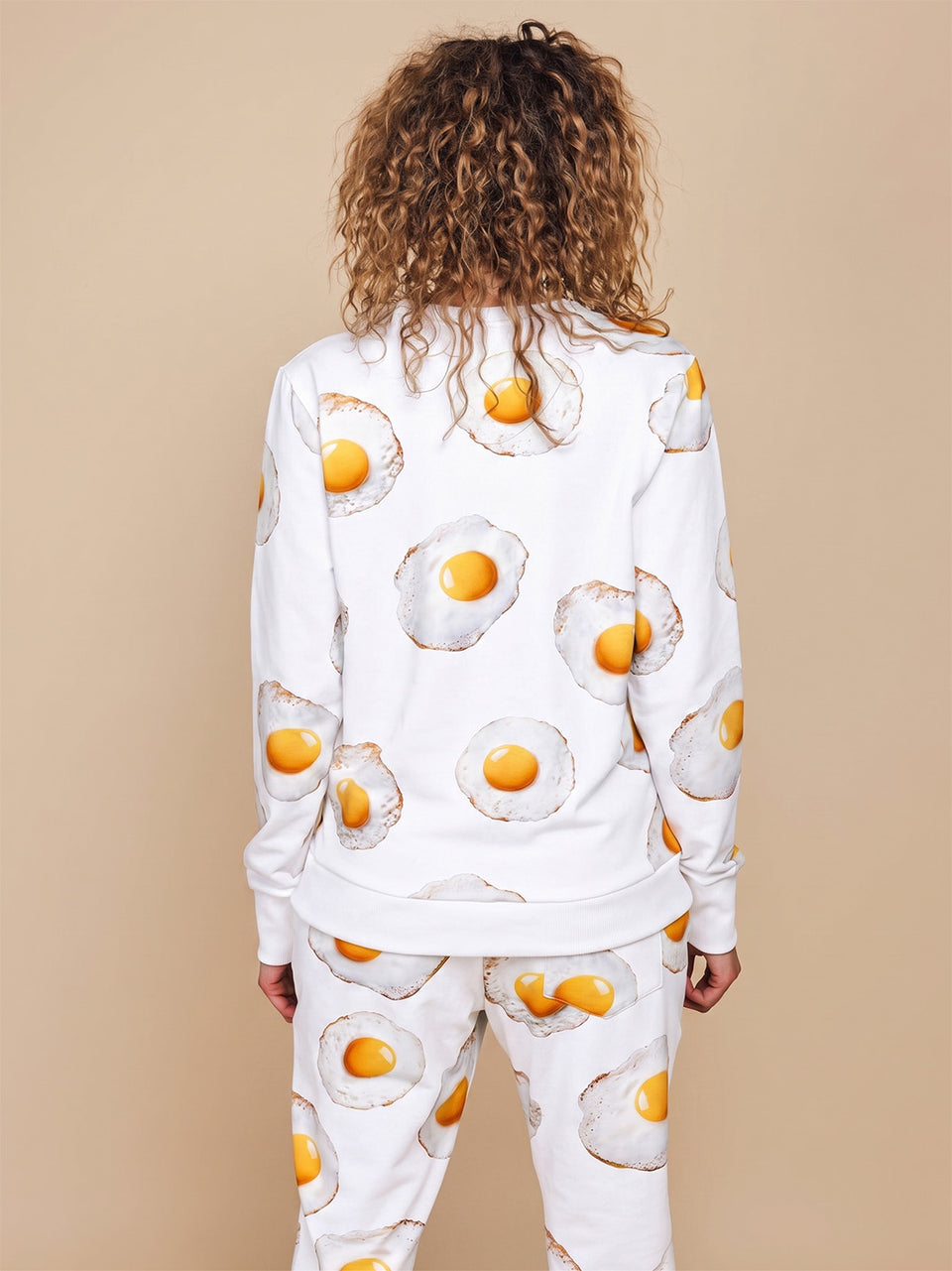 Eggs White Sweater en Pants set Women