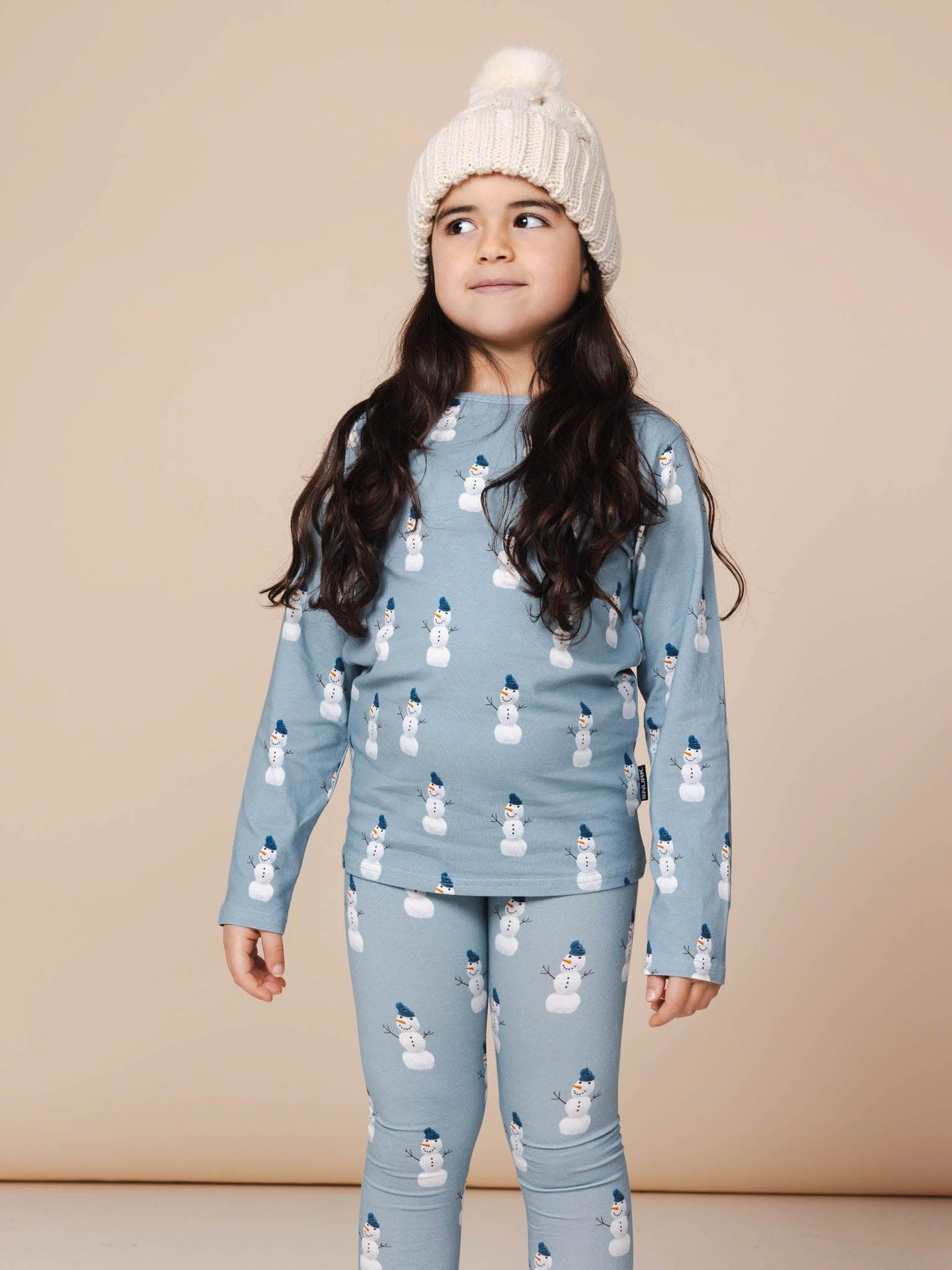 Mr. Snowman T-shirt lange mouwen en Legging set Kinderen - SNURK