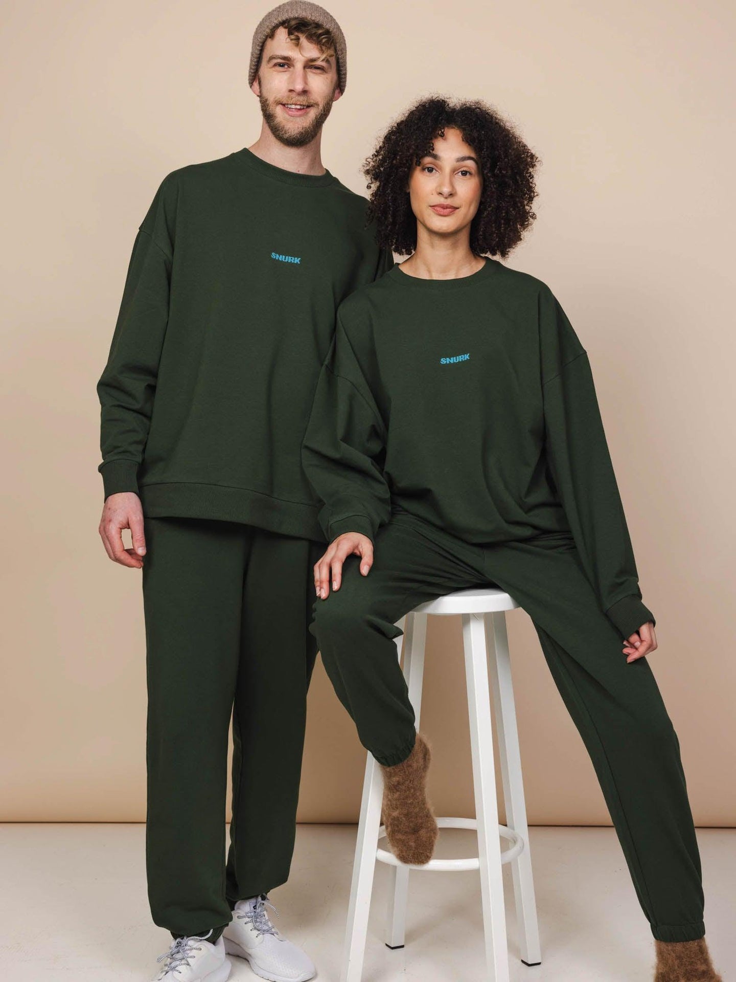 Dark Green Relaxed Pants Unisex