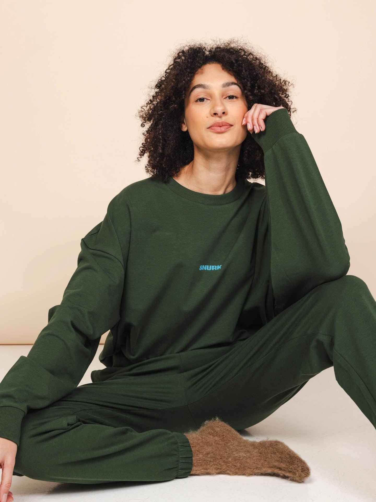 Dark Green Relaxed Sweater Unisex