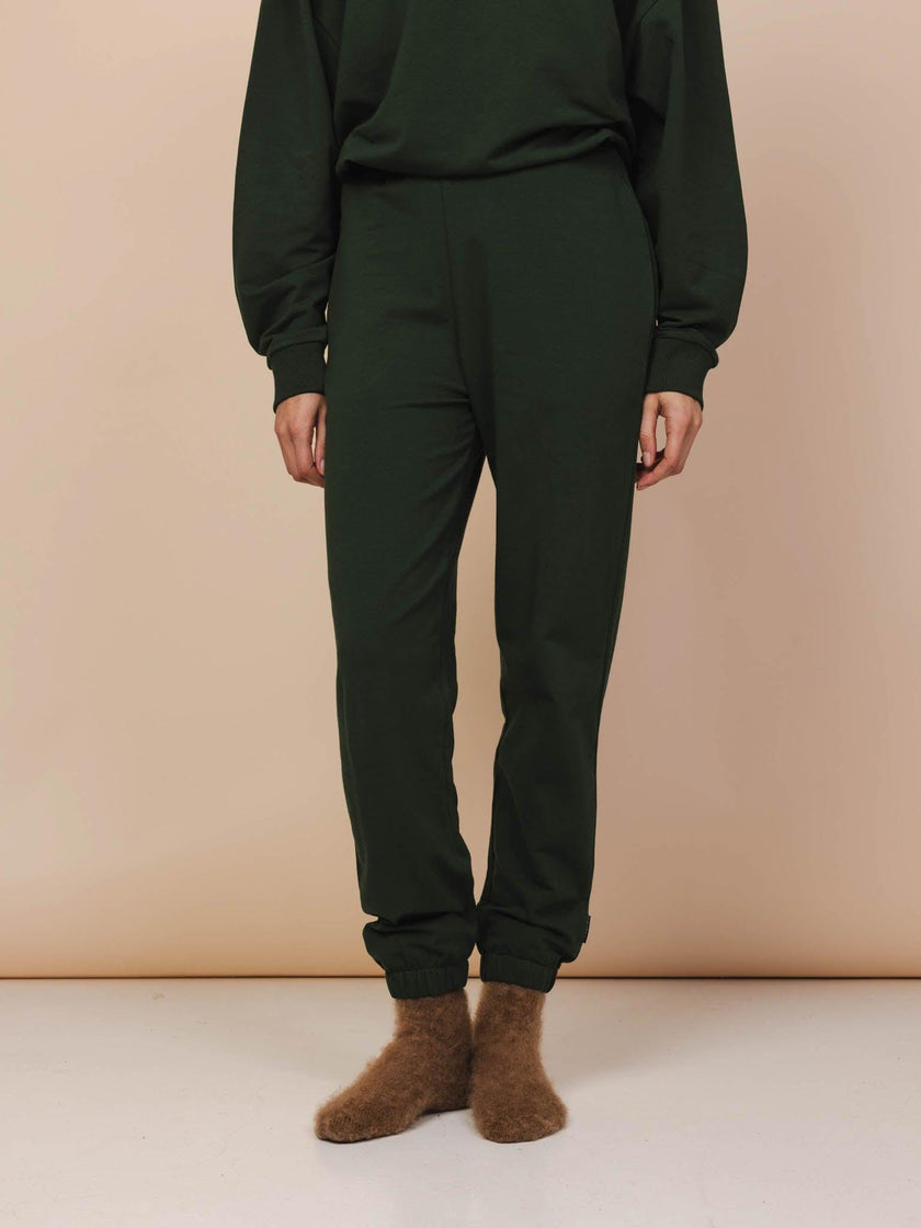 Dark Green Relaxed Pants Unisex