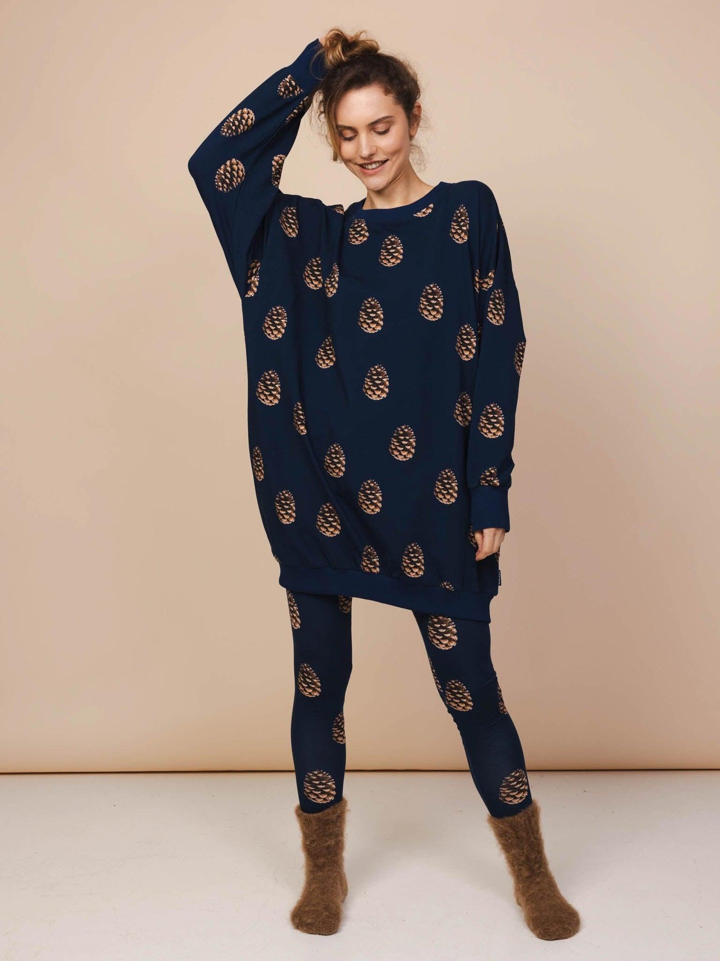 Pinecones Sweater Dress Women