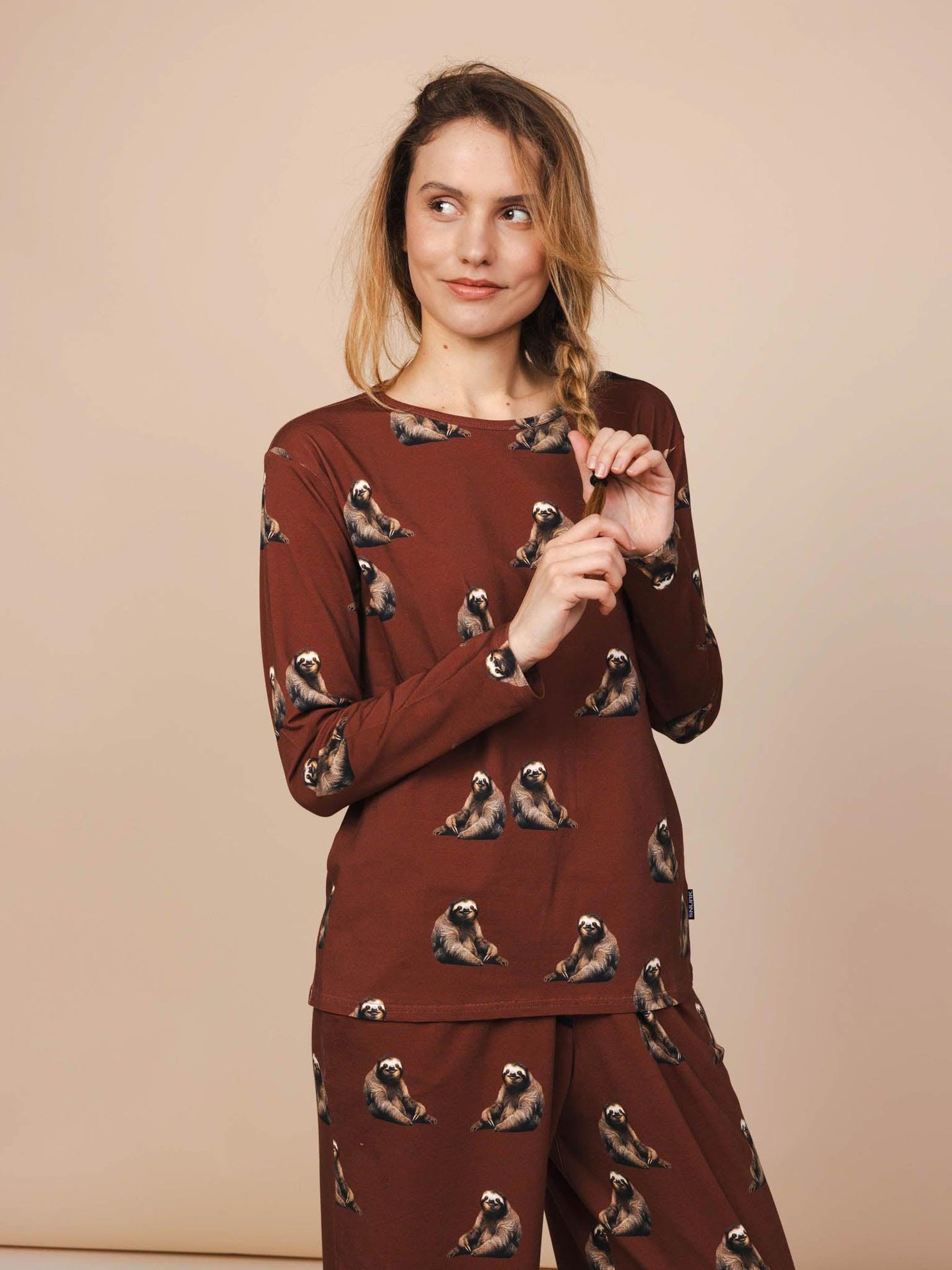 Sloth Longsleeve T-shirt and Wide Pants set Women