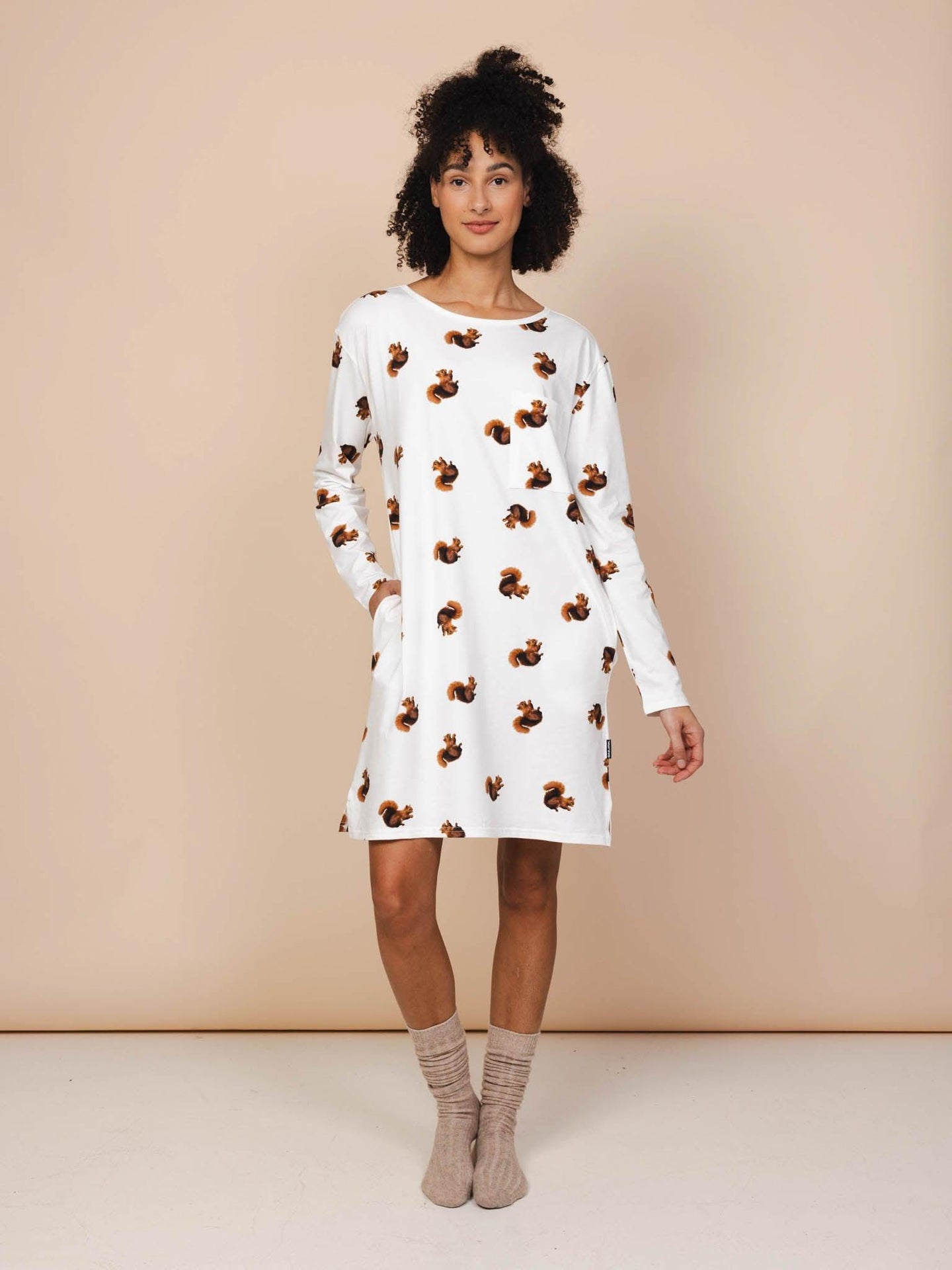 Squirrels Longsleeve Dress Women