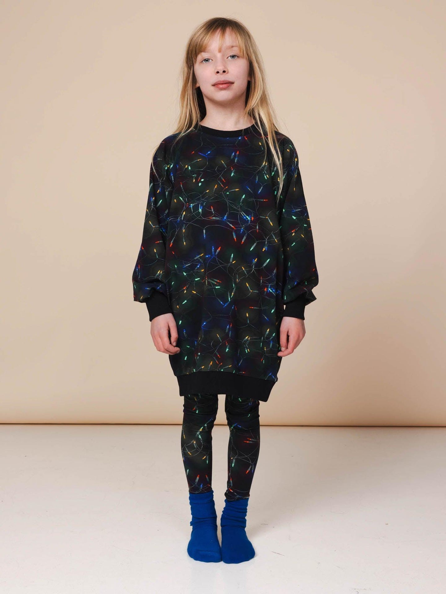 Xmas Lights Sweater Dress Kids