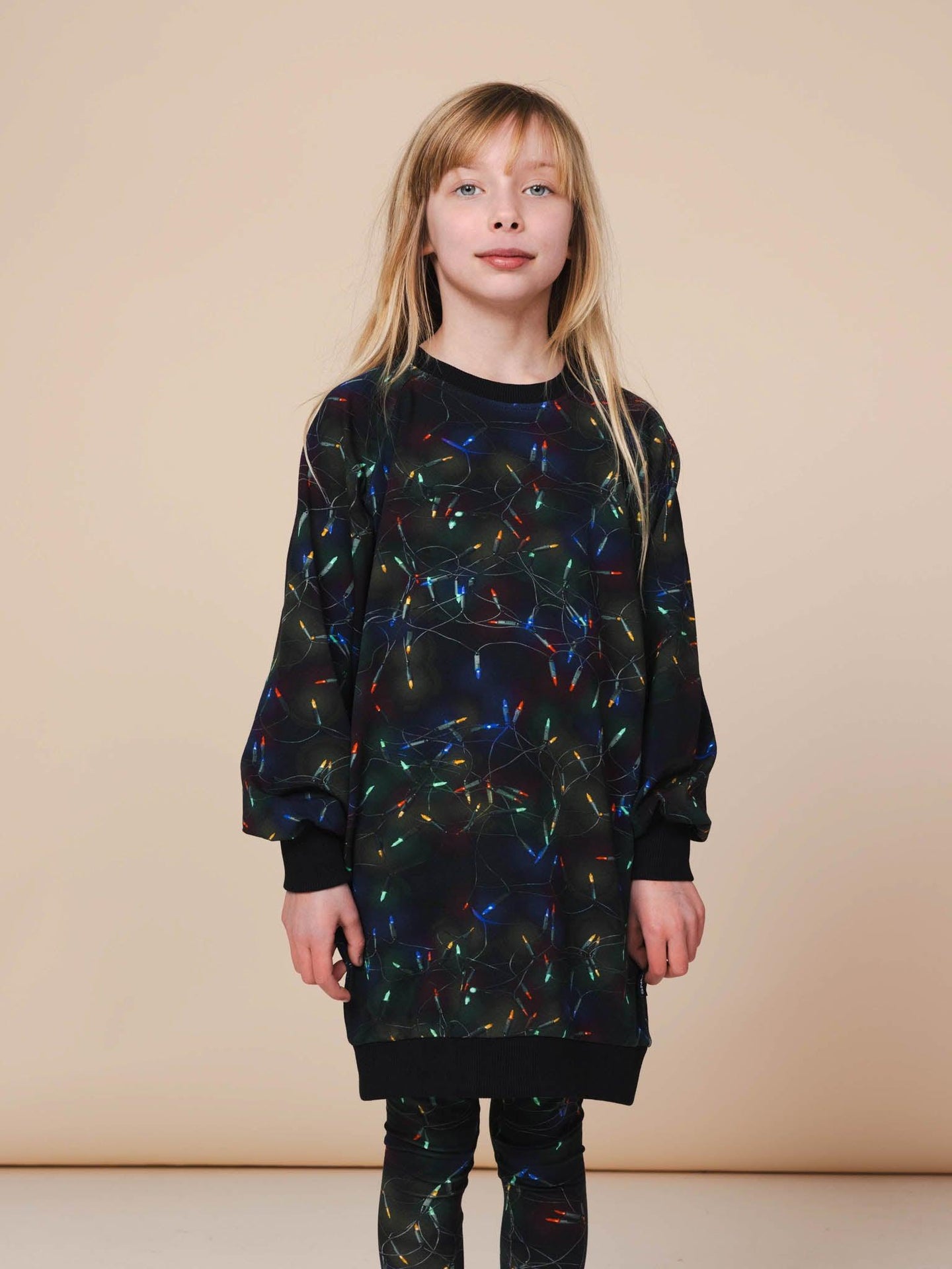 Xmas Lights Sweater Dress Kids