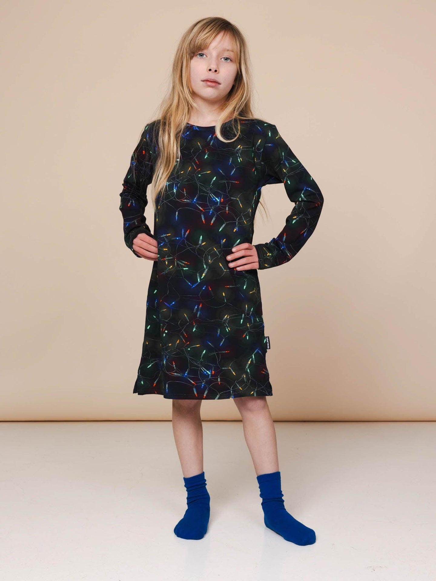 Xmas Lights Longsleeve Dress Kids