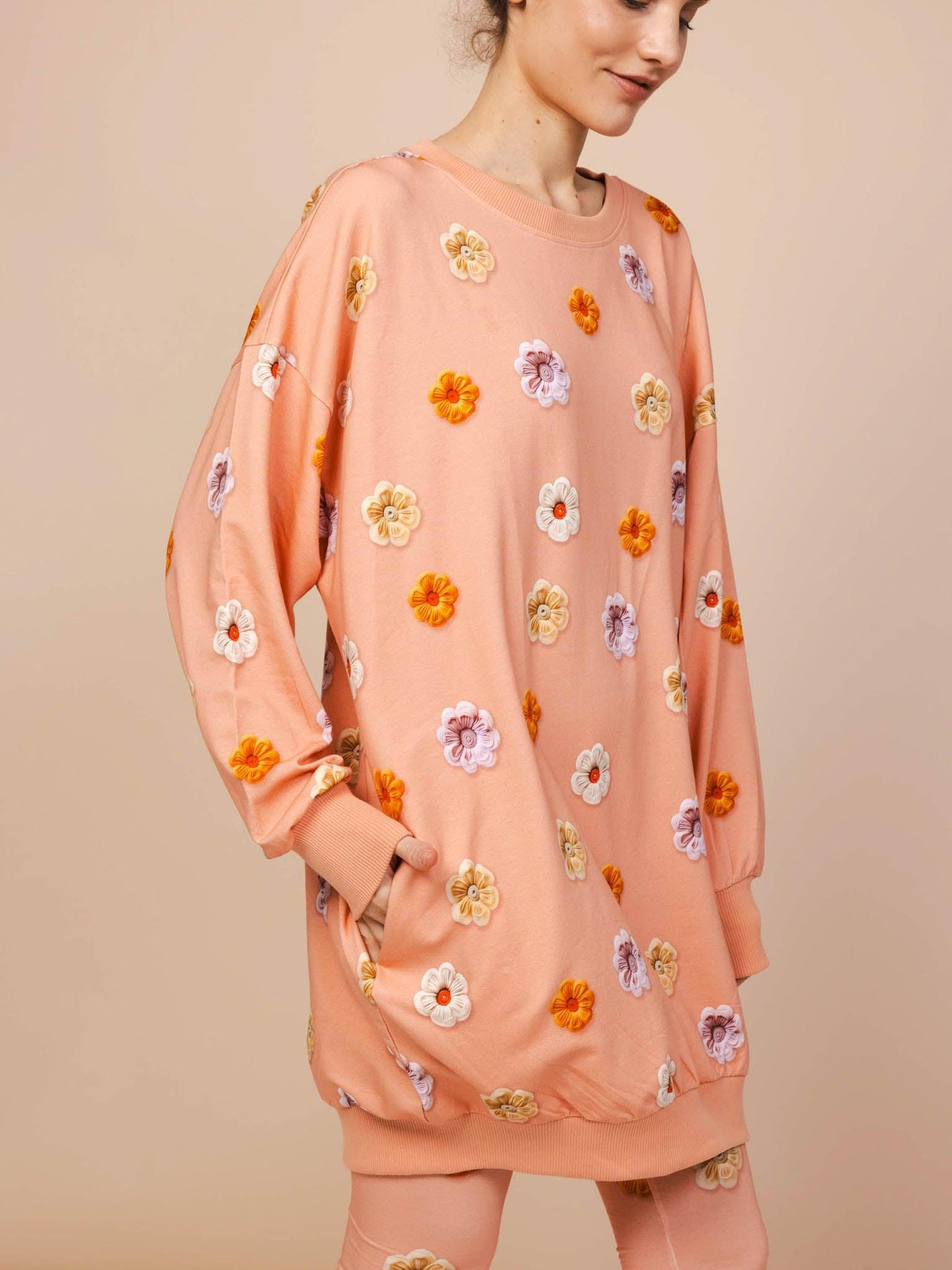 Flower Power Sweater Dress Dames