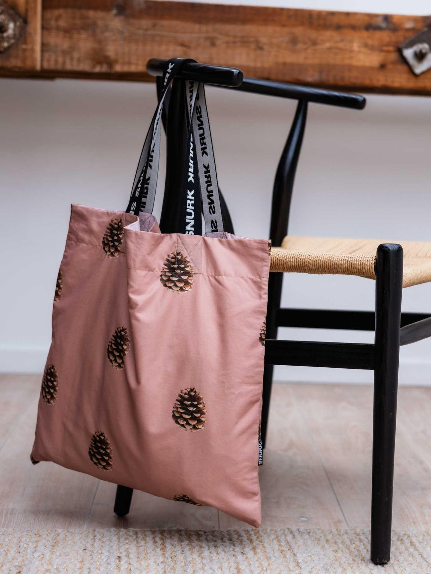 Pinecones Dusty Rose Shopper Medium