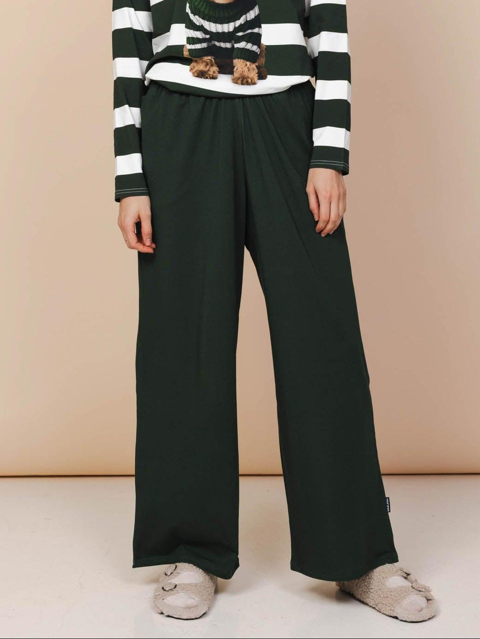 Dark Green Wijde Broek Dames - SNURK
