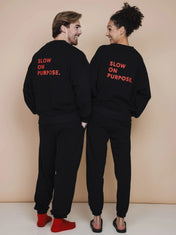Slow Black Sweater and Pants set Unisex