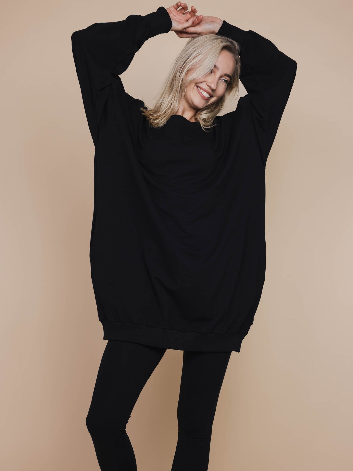 Slow Black Sweater Dress en Legging set Dames - SNURK