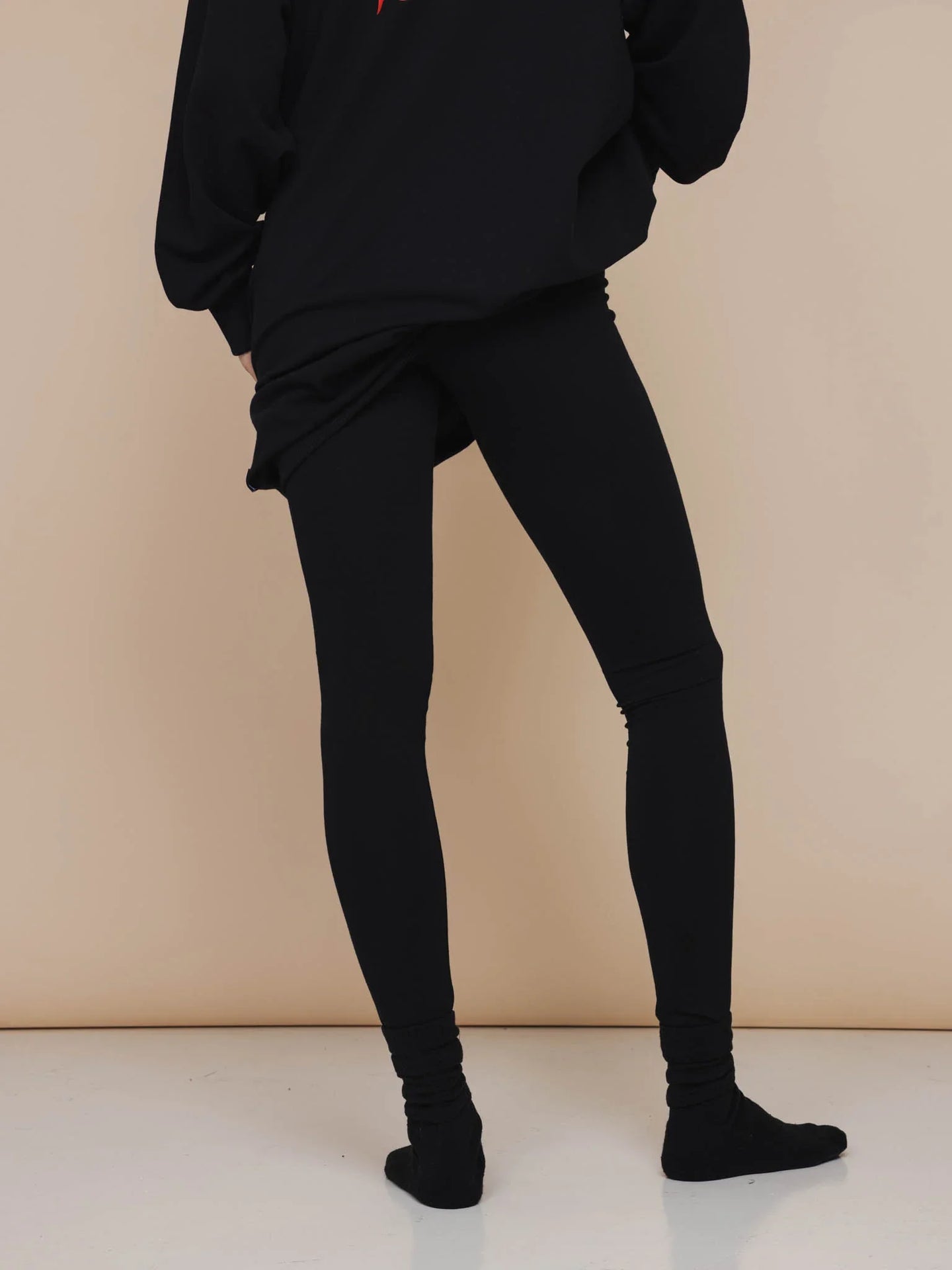 Slow Black Sweater Dress en Legging set Dames - SNURK