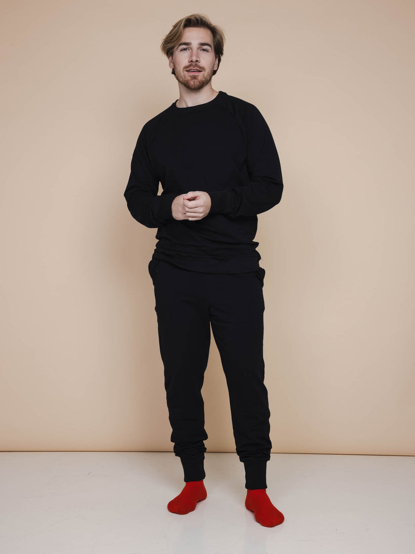 Slow Black Sweater und Hose set Herren