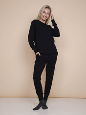 Slow Black Sweater and Pants set Women