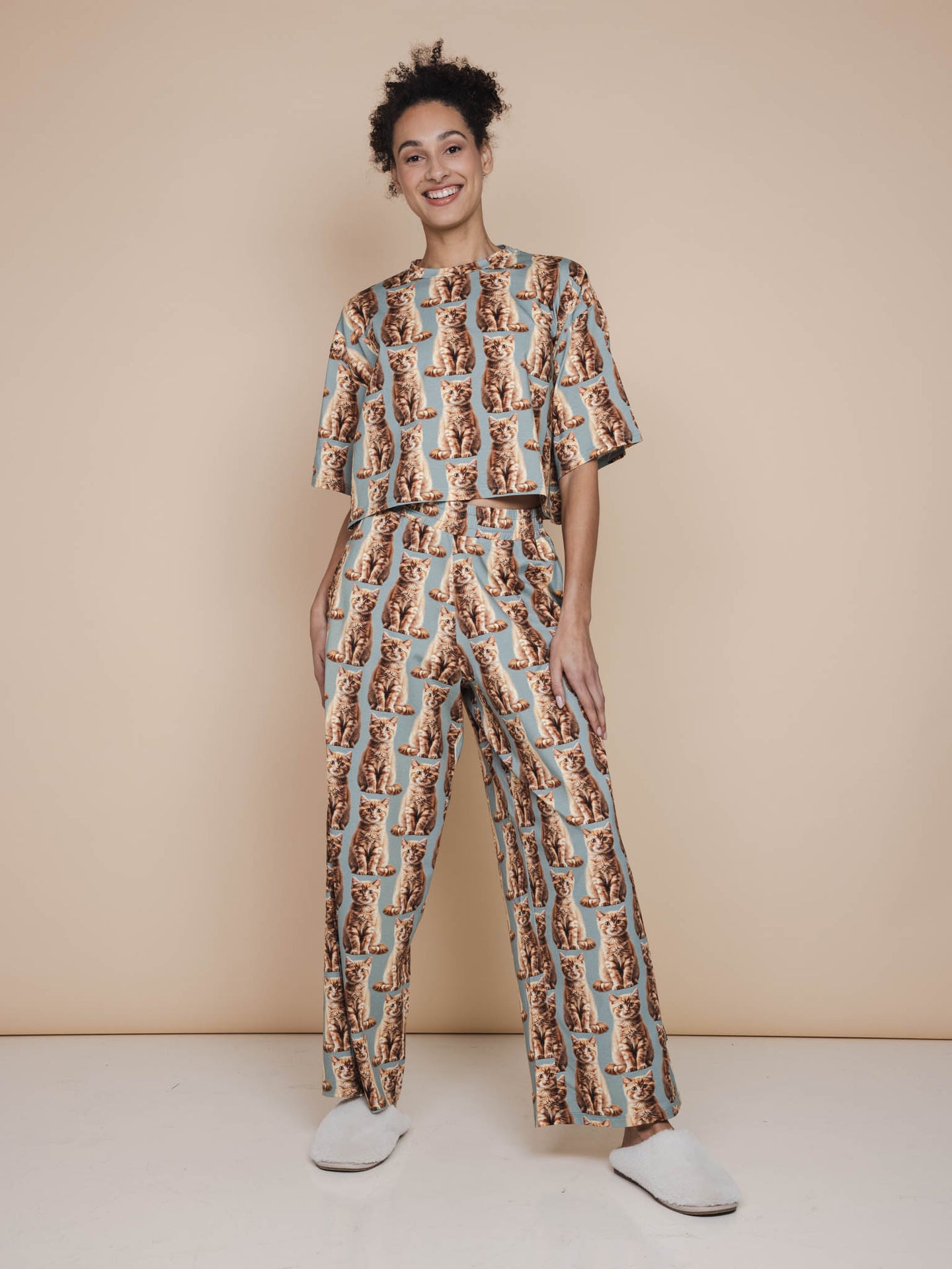 Bowie Cropped T-shirt en Wijde broek set Dames - SNURK