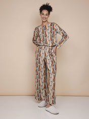 Bowie Long Sleeve T-shirt and wide pants set Women