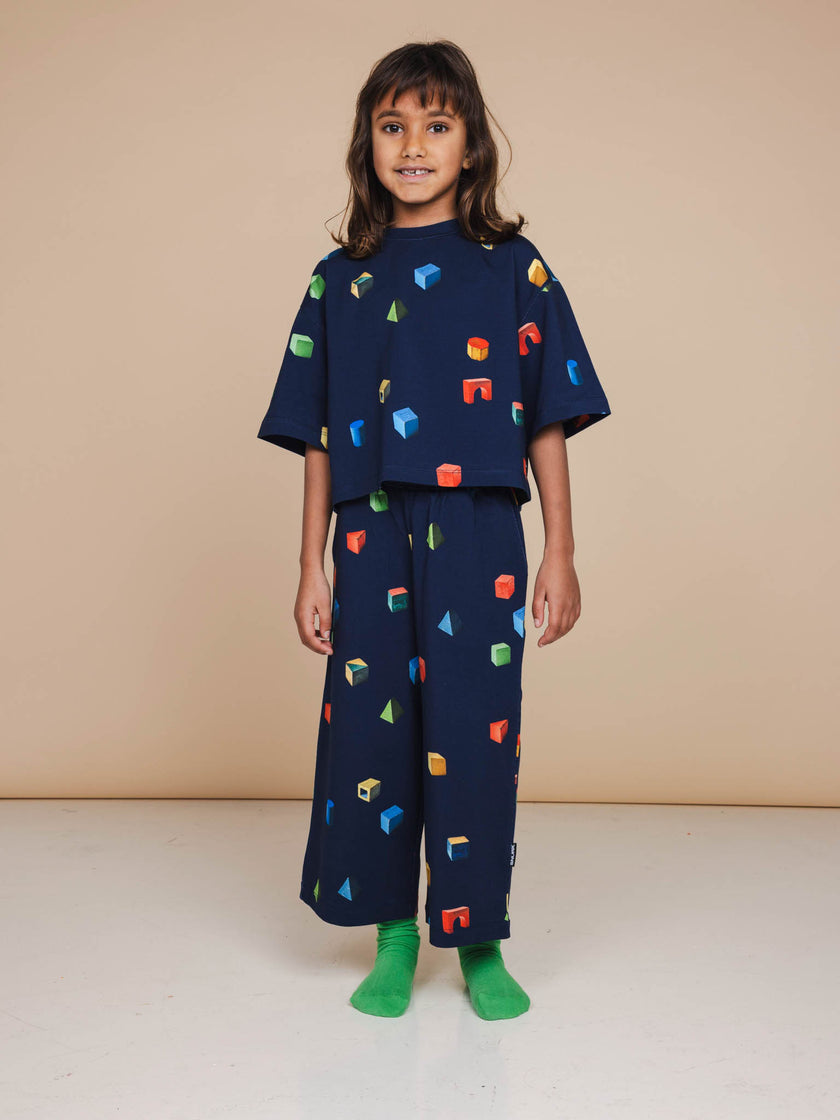 Building Blocks Cropped T-shirt und weite Hose set Kids