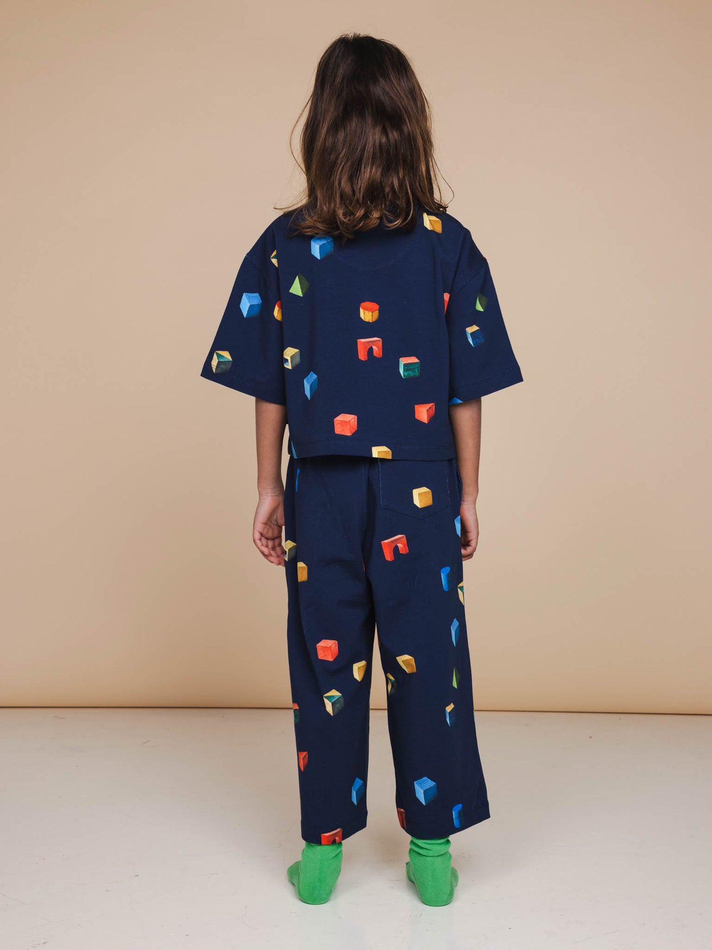 Building Blocks Cropped T-shirt en Wijde broek set Kids - SNURK