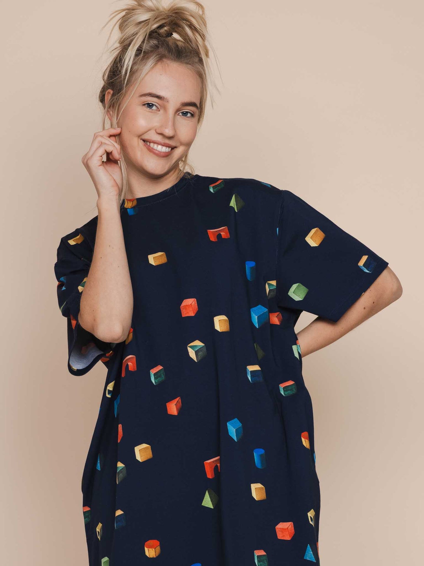 Building Blocks Relaxed Tee Dress Dames - SNURK