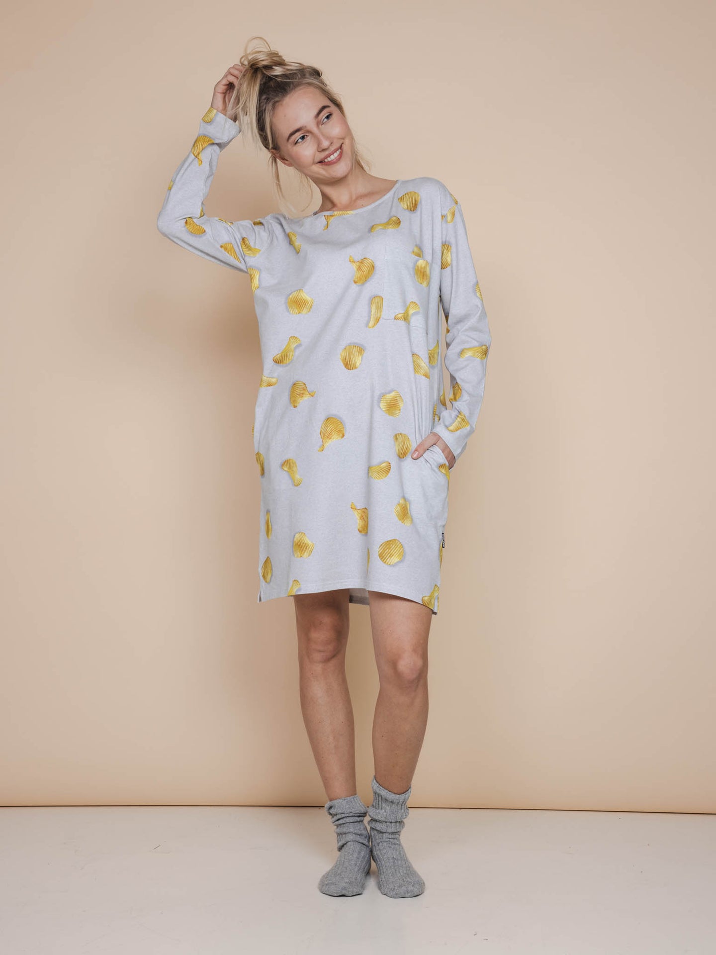 Chips Long Sleeve Dress Dames - SNURK