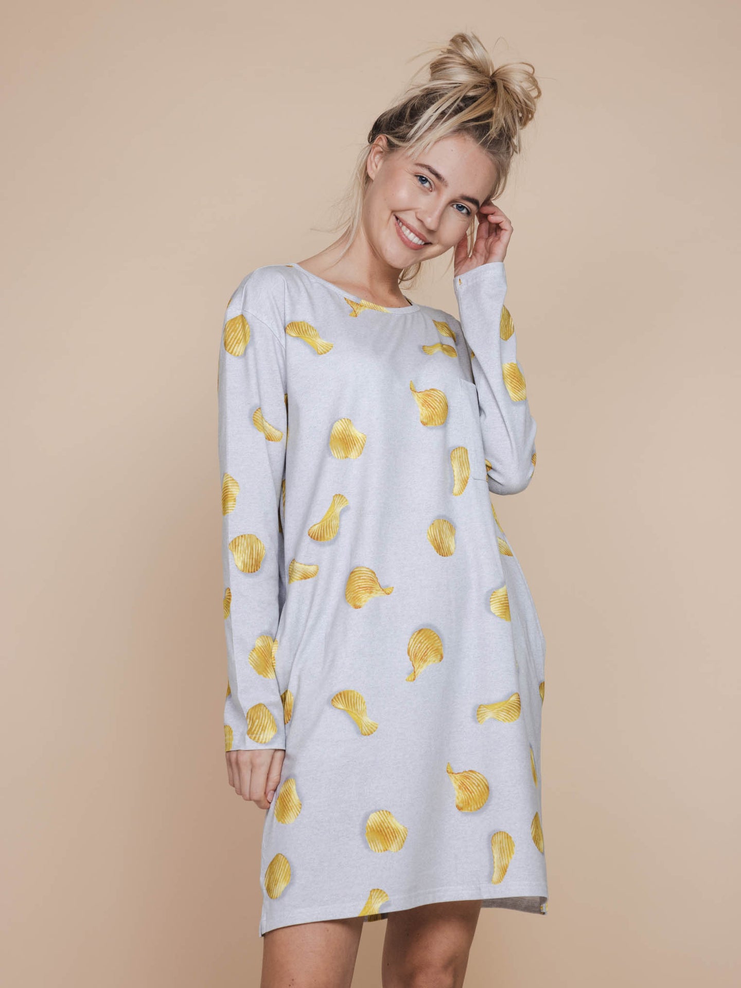Chips Long Sleeve Dress Dames - SNURK