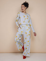 Chips Long Sleeve T-shirt und weite Hose set Damen