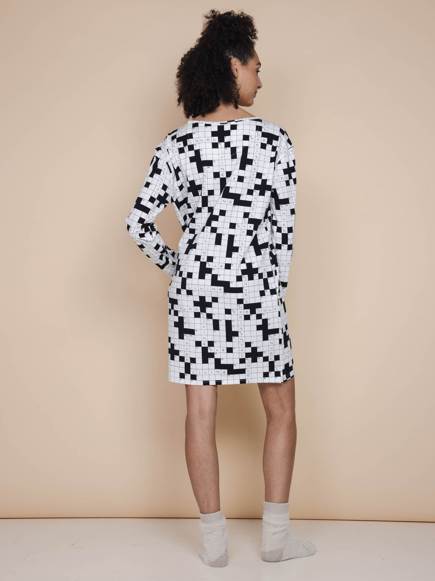 Crossword Long Sleeve Dress Dames - SNURK