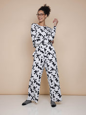 Crossword Long Sleeve T-shirt and wide pants set Women