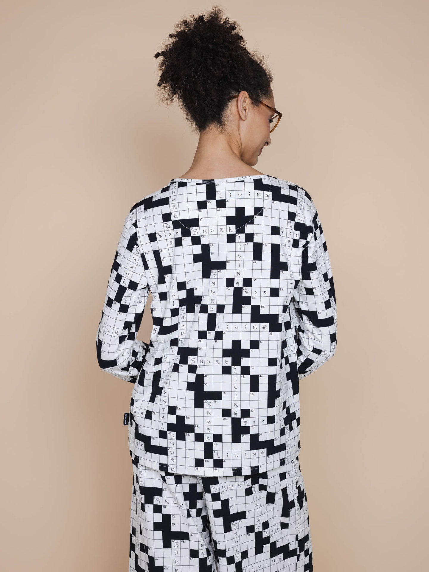 Crossword Long Sleeve T-shirt en Wijde broek set Dames - SNURK