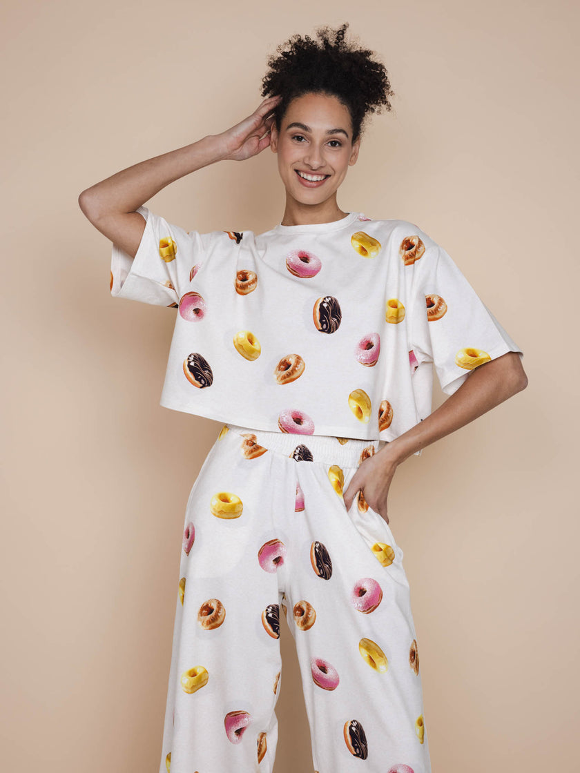 Donuts Cropped T-shirt Dames