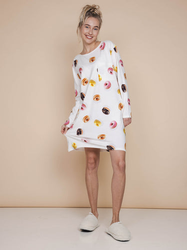 Donuts Long Sleeve Dress Dames