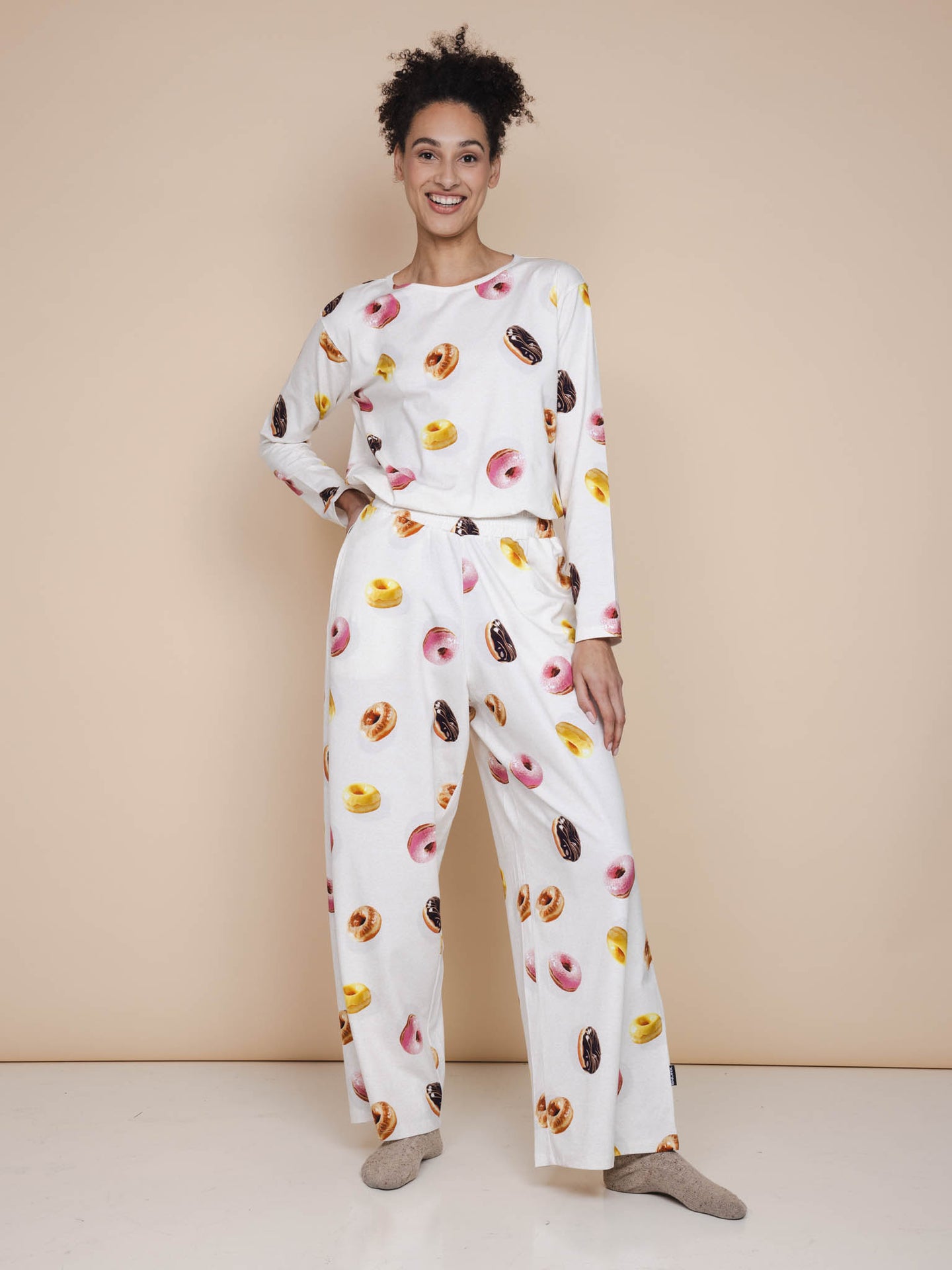Donuts Long Sleeve T-shirt en Wijde broek set Dames - SNURK