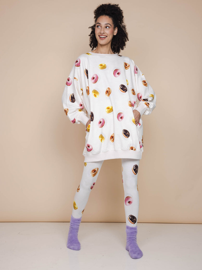 Donuts Sweater Dress en Legging set Dames
