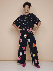 Drop it Cropped T-Shirt und weite Hose set Damen