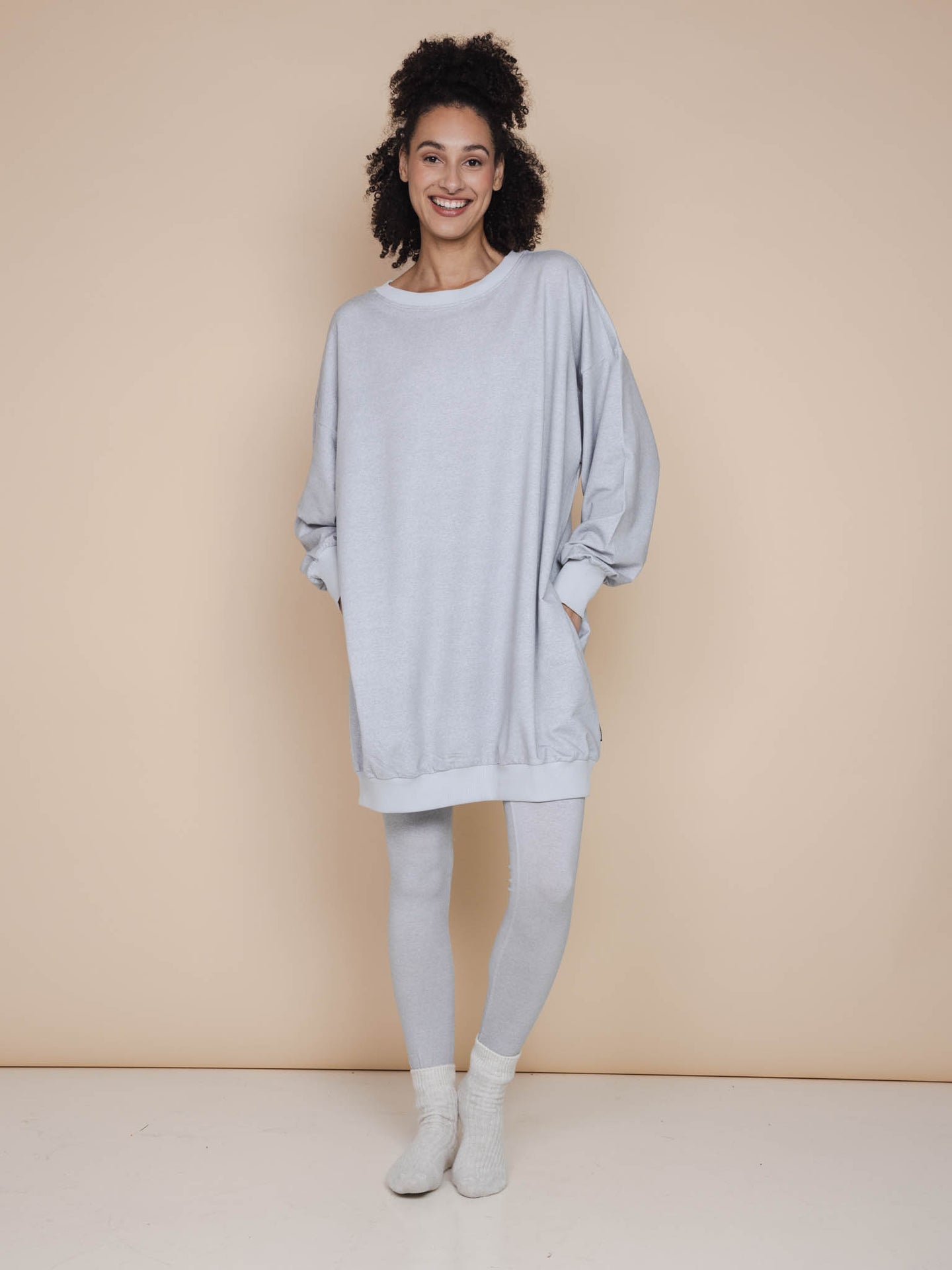 Slow Grey Sweater Dress Dames - SNURK
