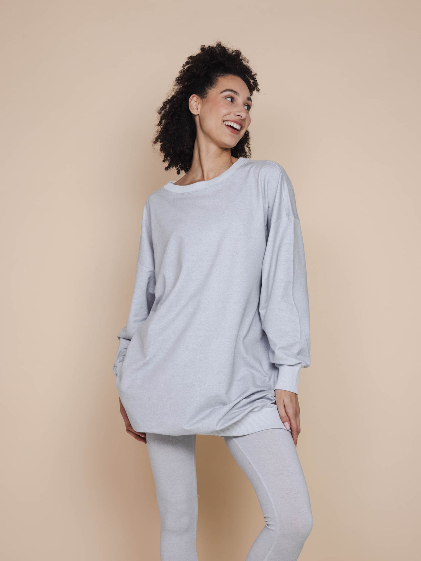 Slow Grey Sweater Dress Dames - SNURK