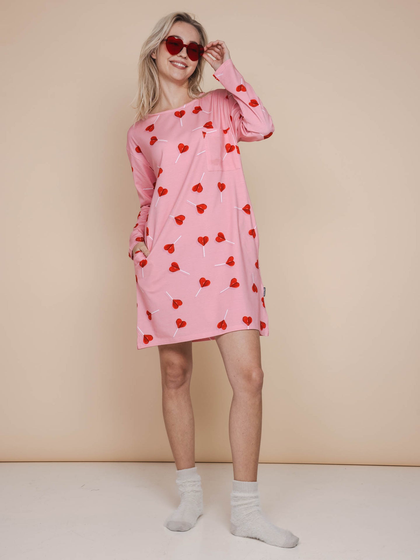 Lollipop Love Long Sleeve Dress Dames - SNURK