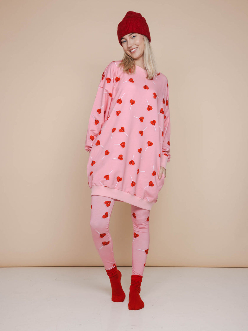 Lollipop Love Sweater Dress en Legging set Dames