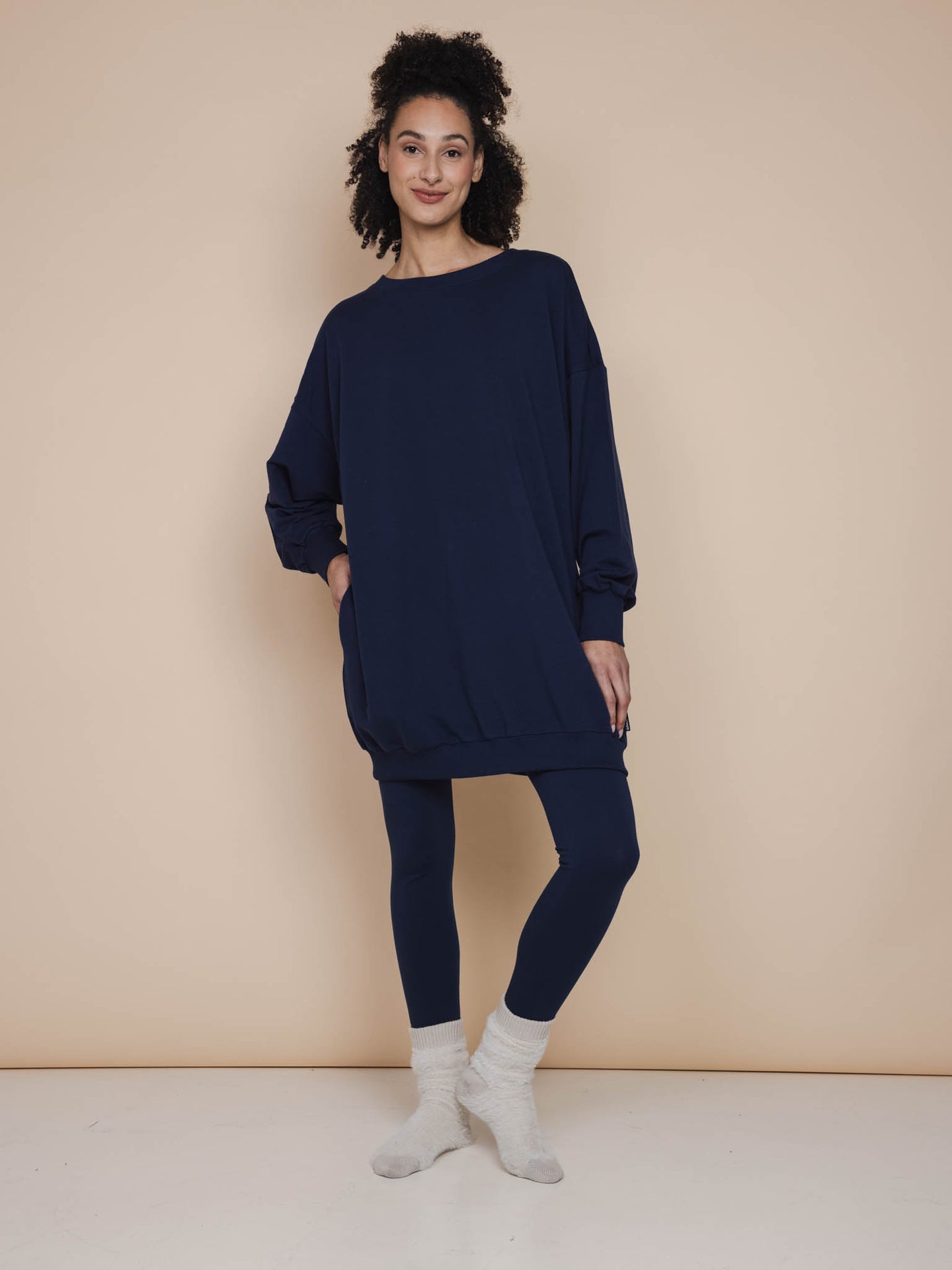 Slow Navy Sweater Dress Damen
