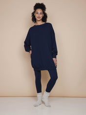 Slow Navy Sweater Dress und Legging set Damen